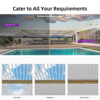 11.7 Ft. X 28.1 Ft. Wood Grain Aluminum Outdoor Louvered Pergola with 4-Individual Adjustable Roofs and In-Built Gutter