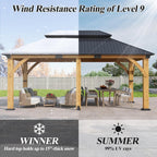 12’X 20’ Outdoor Spruce Wood Gazebo