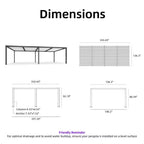 11.7 Ft. X 28.1 Ft. Gray Aluminum Outdoor Louvered Pergola with 4 White Individual Adjustable Roofs and In-Built Gutter