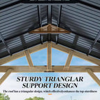 12 Ft. X 14 Ft. Outdoor Wood Gazebo-Hardtop Patio Gazebos with Galvanized Steel Roof, Cedar Wooden Gazebo