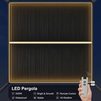 Grey Louvered Pergola Outdoor Aluminum Pergola with Adjustable Roof for Patio Grey Hardtop Gazebo