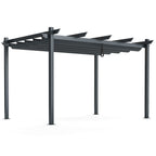 10 x 13 Feet Outdoor Aluminum Retractable Pergola Canopy Shelter