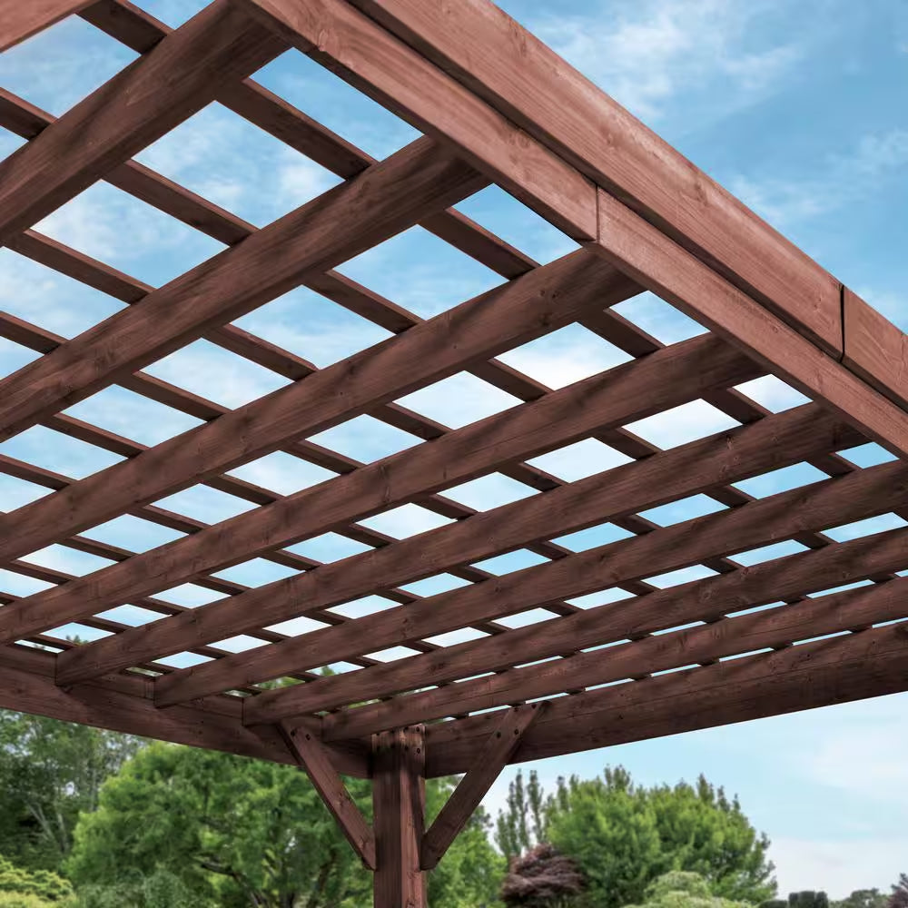 Brockton 10 Ft. X 14 Ft. All Cedar Wooden Modern Pergola