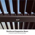 11.6 Ft. X 15.1 Ft. Bronze Aluminum Outdoor Louvered Pergola with 2-Individual Adjustable Roofs and In-Built Gutter