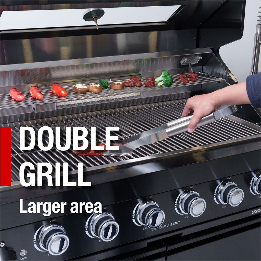 46-Inch 4-Burner Deluxe Stainless Steel Gas Outdoor Kitchen Island Grill with Sink - Stainless Steel
