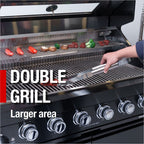 46-Inch 4-Burner Deluxe Stainless Steel Gas Outdoor Kitchen Island Grill with Sink - Stainless Steel