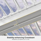 Louvered Pergola Modern White Pergola with Adjustable Roof for Deck Backyard Garden