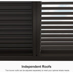 Bronze Louvered Pergola with Adjustable Roof for Deck Backyard Garden Hardtop Gazebo