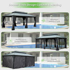 14'x24' Hardtop Gazebo with Resin Roof