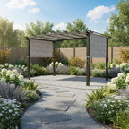 Universal Replacement Pergola Canopy – Damask Beige, Durable 350 Polyester, UV & Water Resistant