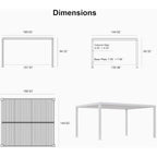 Louvered Pergola Modern White Pergola with Adjustable Roof for Deck Backyard Garden