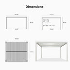 Louvered Pergola Modern White Pergola with Adjustable Roof for Deck Backyard Garden