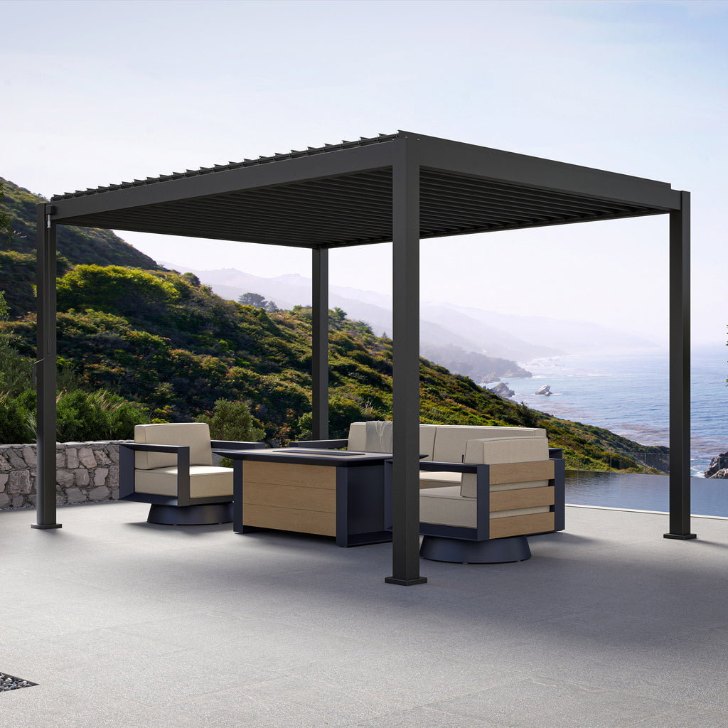 Mirador Adjustable Louvered Aluminum Pergola 10' X 13'