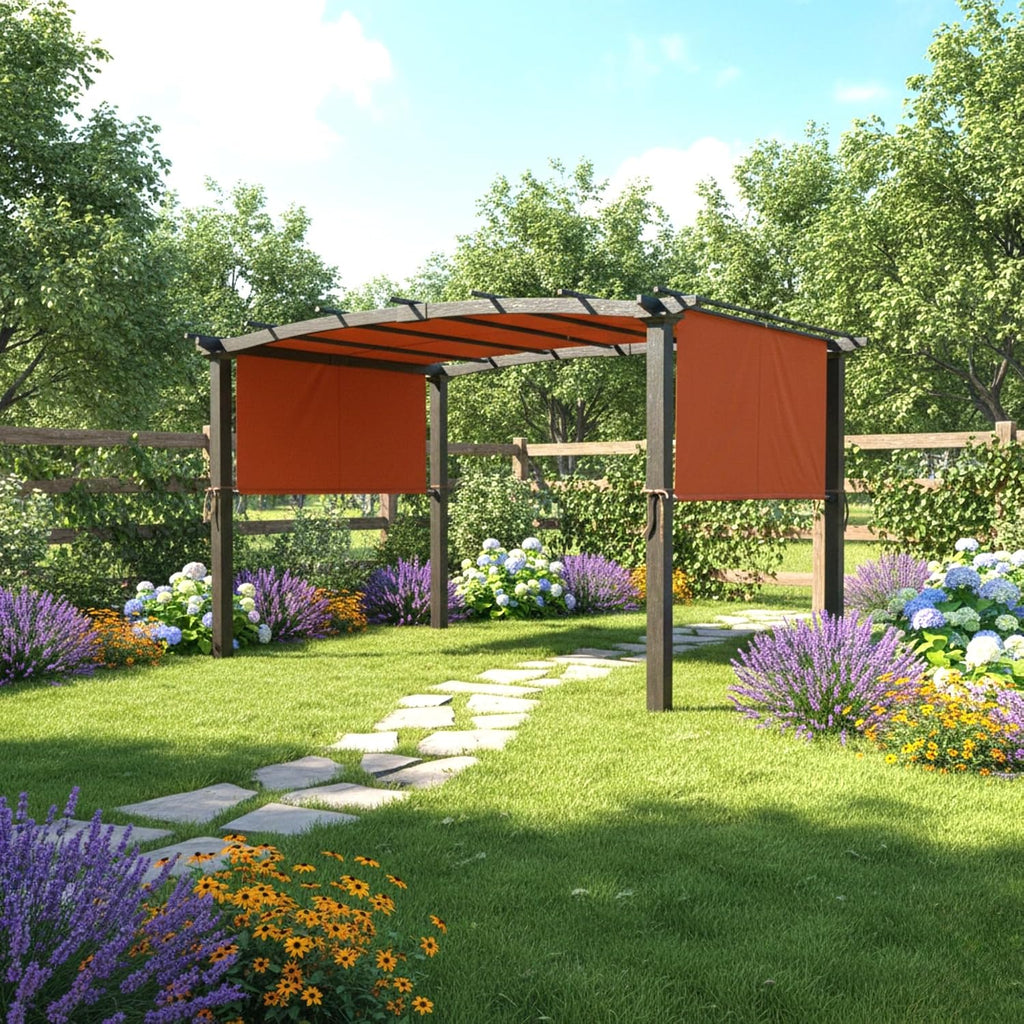 Durable Universal Pergola Replacement Canopy Top Cover, Classic Rustic Orange, 350