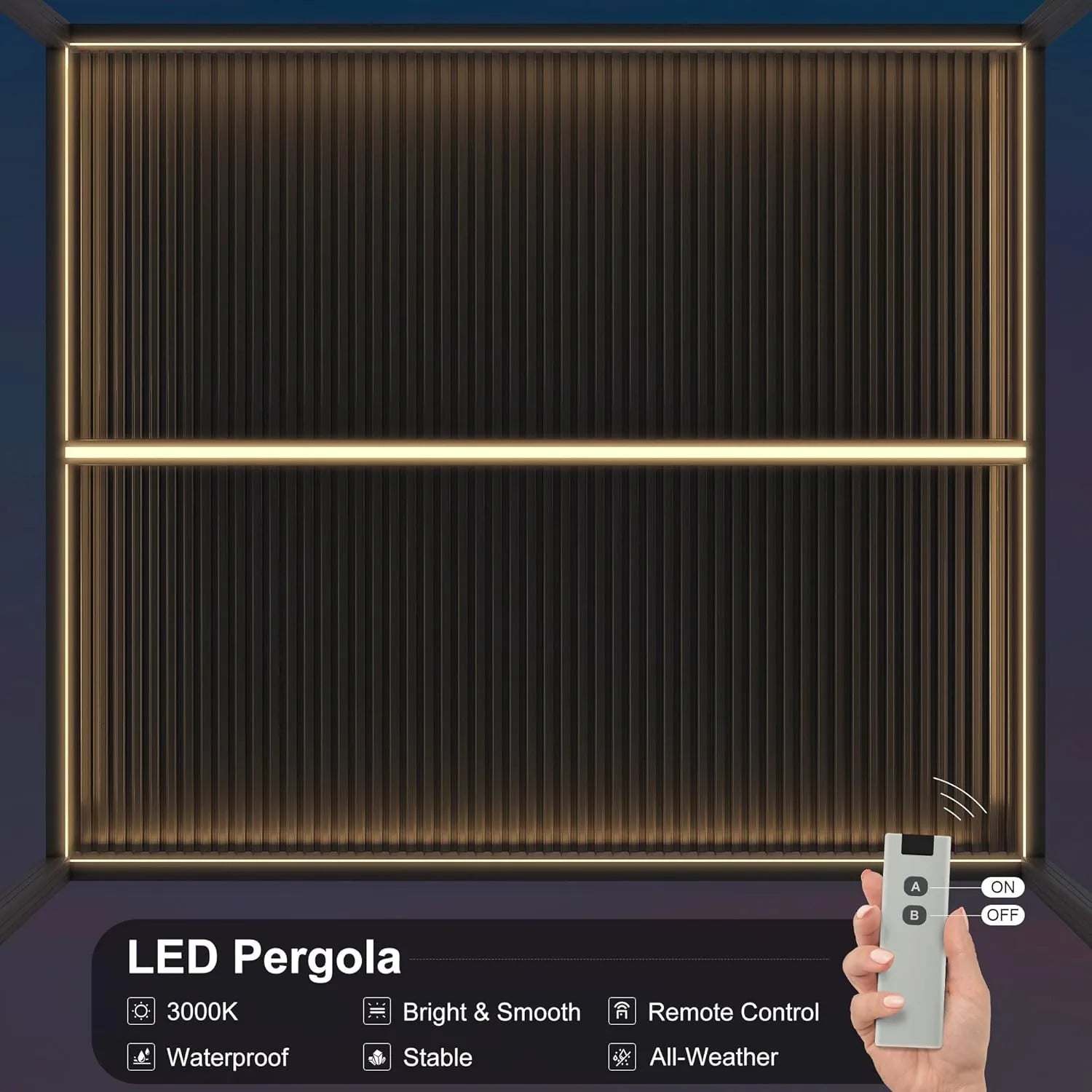 Grey Louvered Pergola Outdoor Aluminum Pergola with Adjustable Roof for Patio Grey Hardtop Gazebo