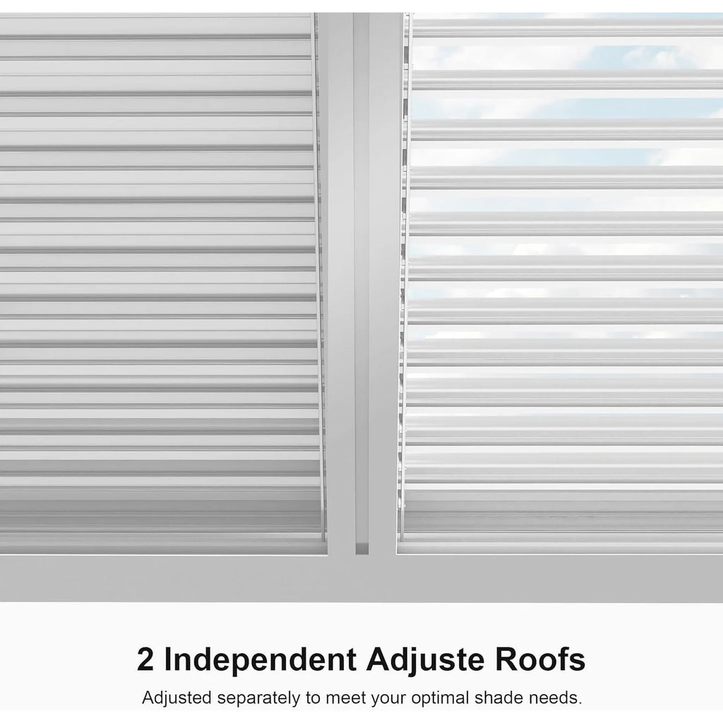 Louvered Pergola Modern White Pergola with Adjustable Roof for Deck Backyard Garden