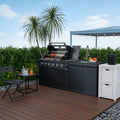 46-Inch 4-Burner Deluxe Stainless Steel Gas Outdoor Kitchen Island Grill with Sink - Stainless Steel