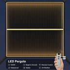 Grey Louvered Pergola Outdoor Aluminum Pergola with Adjustable Roof for Patio Grey Hardtop Gazebo