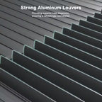 10.2 Ft. X 12.3 Ft. Gray Aluminum Outdoor Louvered Pergola with 2-Individual Adjustable Roofs and In-Built Gutter System