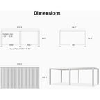 Louvered Pergola Modern White Pergola with Adjustable Roof for Deck Backyard Garden