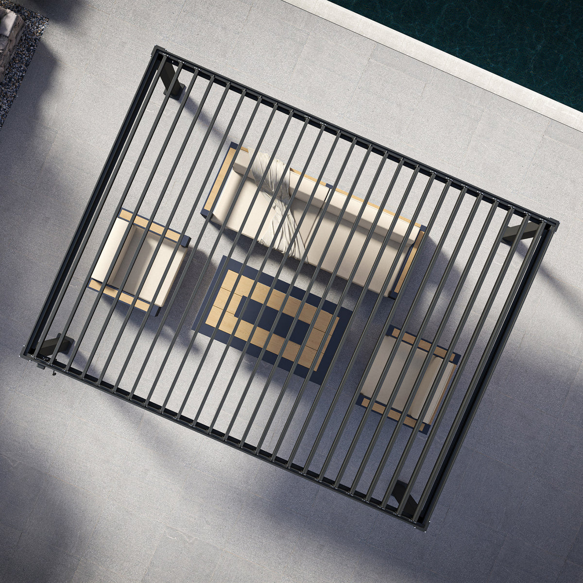 Mirador Adjustable Louvered Aluminum Pergola 10' X 13'
