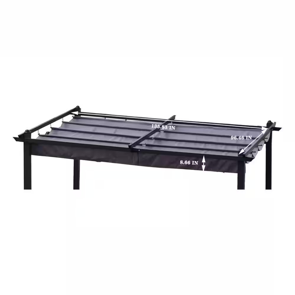 Replacement Canopy Top Cover Fabric for 13 Ft. X 10 Ft. Outdoor Patio Retractable Pergola Sun-Shelter Canopy