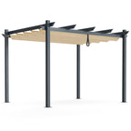 10 X 12 Feet Outdoor Aluminum Retractable Pergola Canopy Shelter Grape Trellis