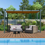 13 Ft. W X 10 Ft. D Aluminum Pergola with Weather-Resistant Retractable Canopy