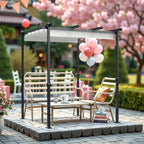 12 Ft. X 12 Ft. White Portable Gazebo, Retractable Pergola with Weather Resistant Canopy, Aluminum Patio Grill Gazebo