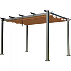 13 Ft. W X 10 Ft. D Aluminum Pergola with Weather-Resistant Retractable Canopy