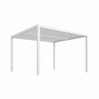 Louvered Pergola Modern White Pergola with Adjustable Roof for Deck Backyard Garden