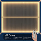 Louvered Pergola Modern White Pergola with Adjustable Roof for Deck Backyard Garden