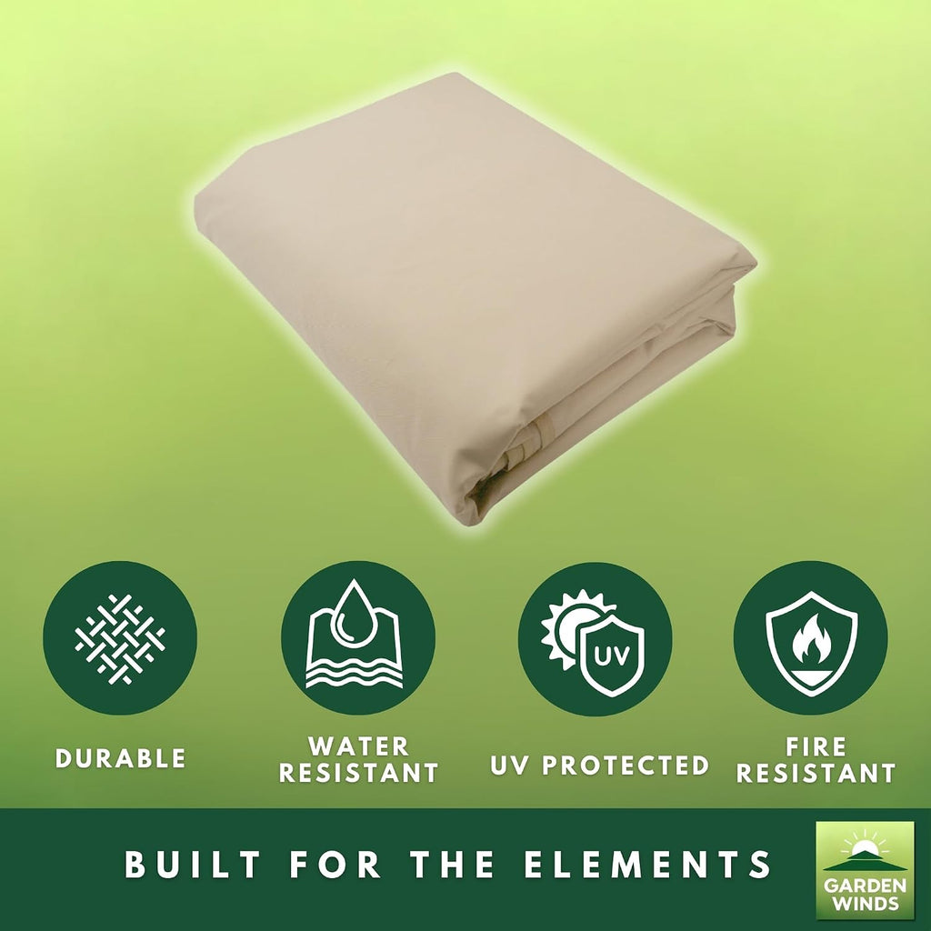 Reinforced Replacement Canopy Top Cover Compatible with the ZYMPG10 Purple Leaf Domi Kozyard and Universal to Most 10' X 10' Retractable Pergolas - Classic Sand, Riplock 350