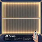 Louvered Pergola Modern White Pergola with Adjustable Roof for Deck Backyard Garden