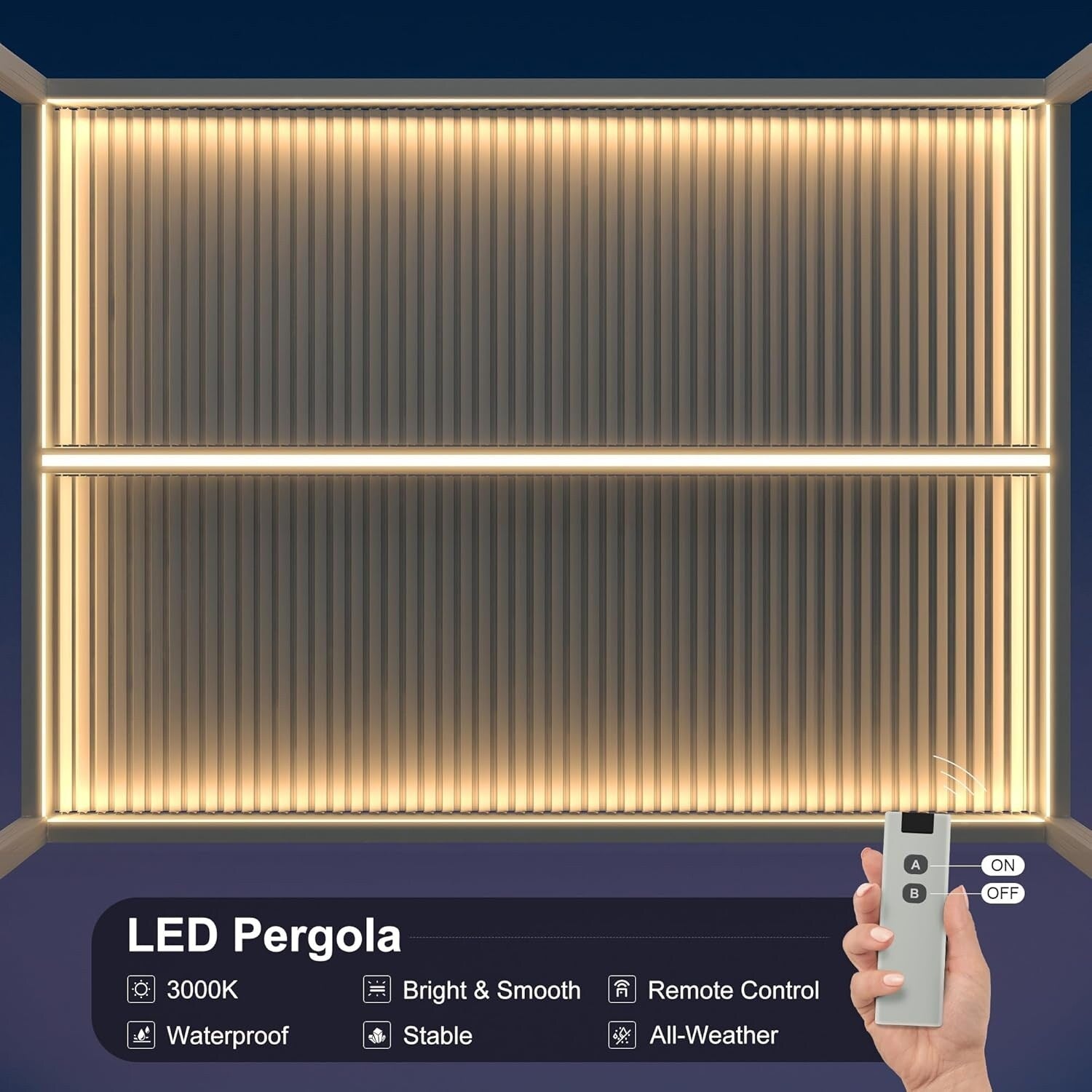 Louvered Pergola Modern White Pergola with Adjustable Roof for Deck Backyard Garden