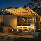 10' X 10' Outdoor Lean to Gazebo for Patio, Freestanding Pergola Carport Hard Top Pergolas and Gazebos Clearance with Roof, Wall-Mounted Heavy Duty Metal Awnings for Patio, Decks