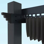 13 Ft. X 10 Ft. Aluminum Outdoor Patio Pergola with Retractable Canopy in Dark Gray