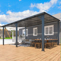 16' X 12' Gazebo Outdoor Pergola for Patio, 12X16 Large Wall-Mounted Hard Top Lean to Metal Gazebo Shelter Pergolas and Gazebos Clearance with Patio Roof, Heavy Duty Awnings for Decks
