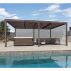 Bronze Louvered Pergola with Adjustable Roof for Deck Backyard Garden Hardtop Gazebo