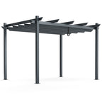 10 X 12 Feet Outdoor Aluminum Retractable Pergola Canopy Shelter Grape Trellis