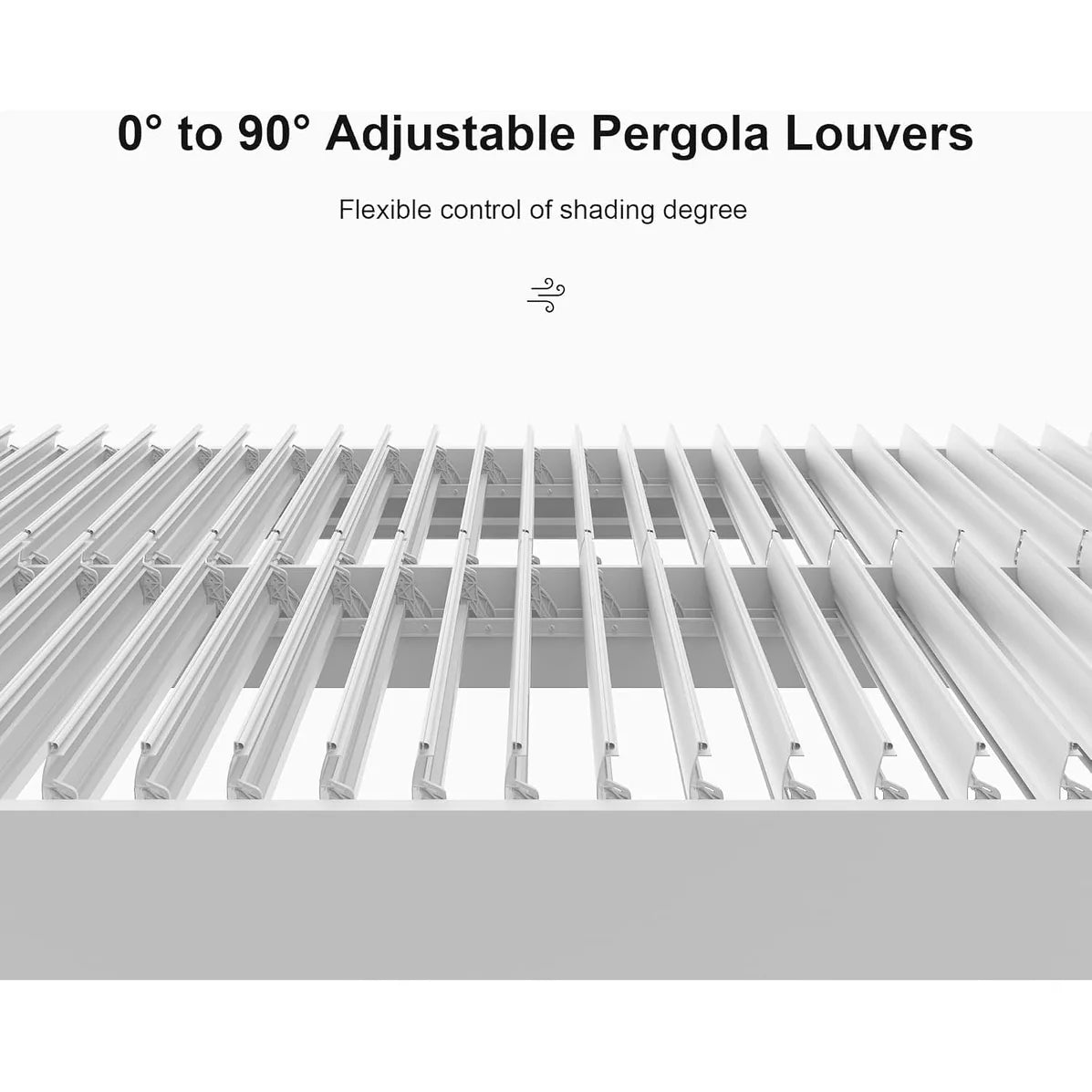 Louvered Pergola Modern White Pergola with Adjustable Roof for Deck Backyard Garden