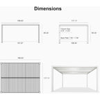 Louvered Pergola Modern White Pergola with Adjustable Roof for Deck Backyard Garden