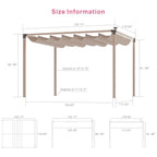 Retractable Pergola With LED Lights Aluminum Outdoor Canopy
