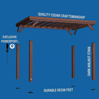 Brockton 10 Ft. X 14 Ft. All Cedar Wooden Modern Pergola