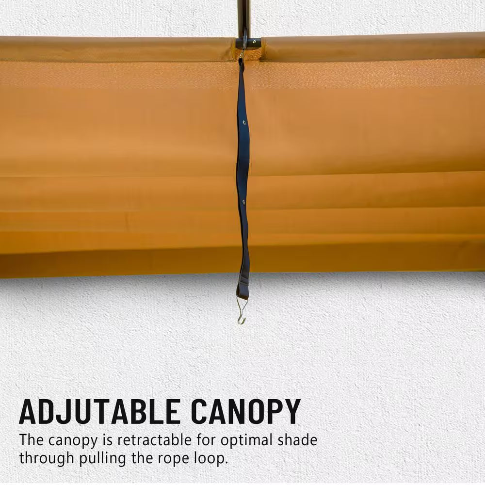13 Ft. W X 10 Ft. D Aluminum Pergola with Weather-Resistant Retractable Canopy