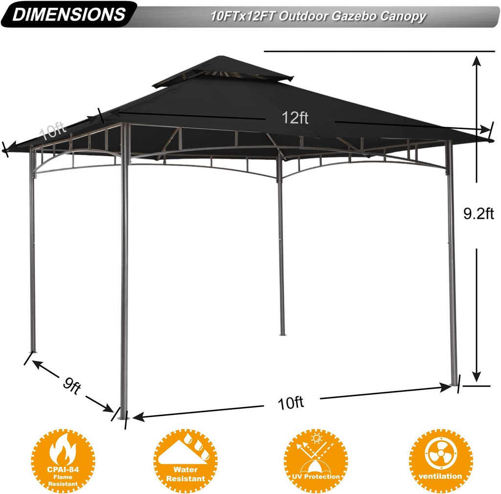 Gazebos for Patios 10X12, Black