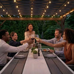 Stratford 16 Ft. X 12 Ft. Black Galvanized Steel Traditional Outdoor Patio Pergola with Trellis Roof