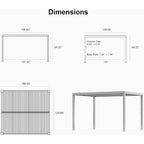 Louvered Pergola Modern White Pergola with Adjustable Roof for Deck Backyard Garden