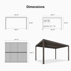 Bronze Louvered Pergola with Adjustable Roof for Deck Backyard Garden Hardtop Gazebo