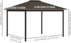 10' X 12' Hardtop Gazebo with Curtains and Netting Cream White